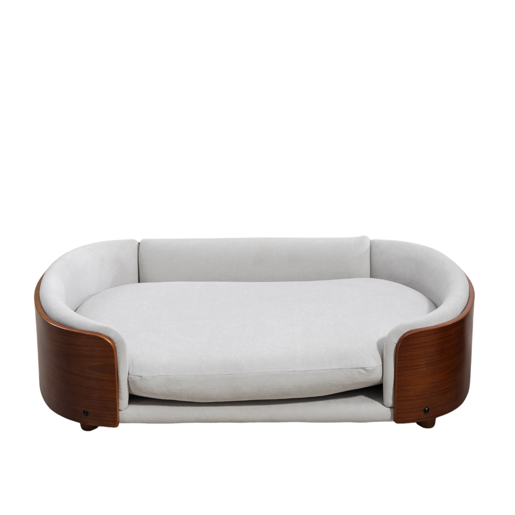 Mid Century Walnut Bent Wood Bed