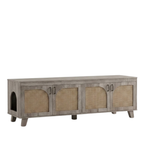 Double Rattan Cat Litter Box Enclosure in Grey