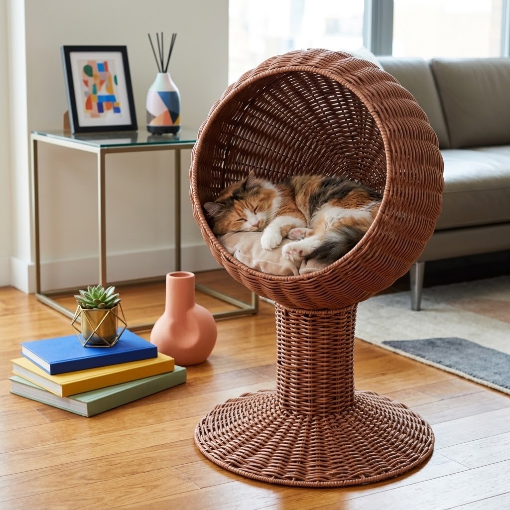 Rattan Pod Bed in Brown