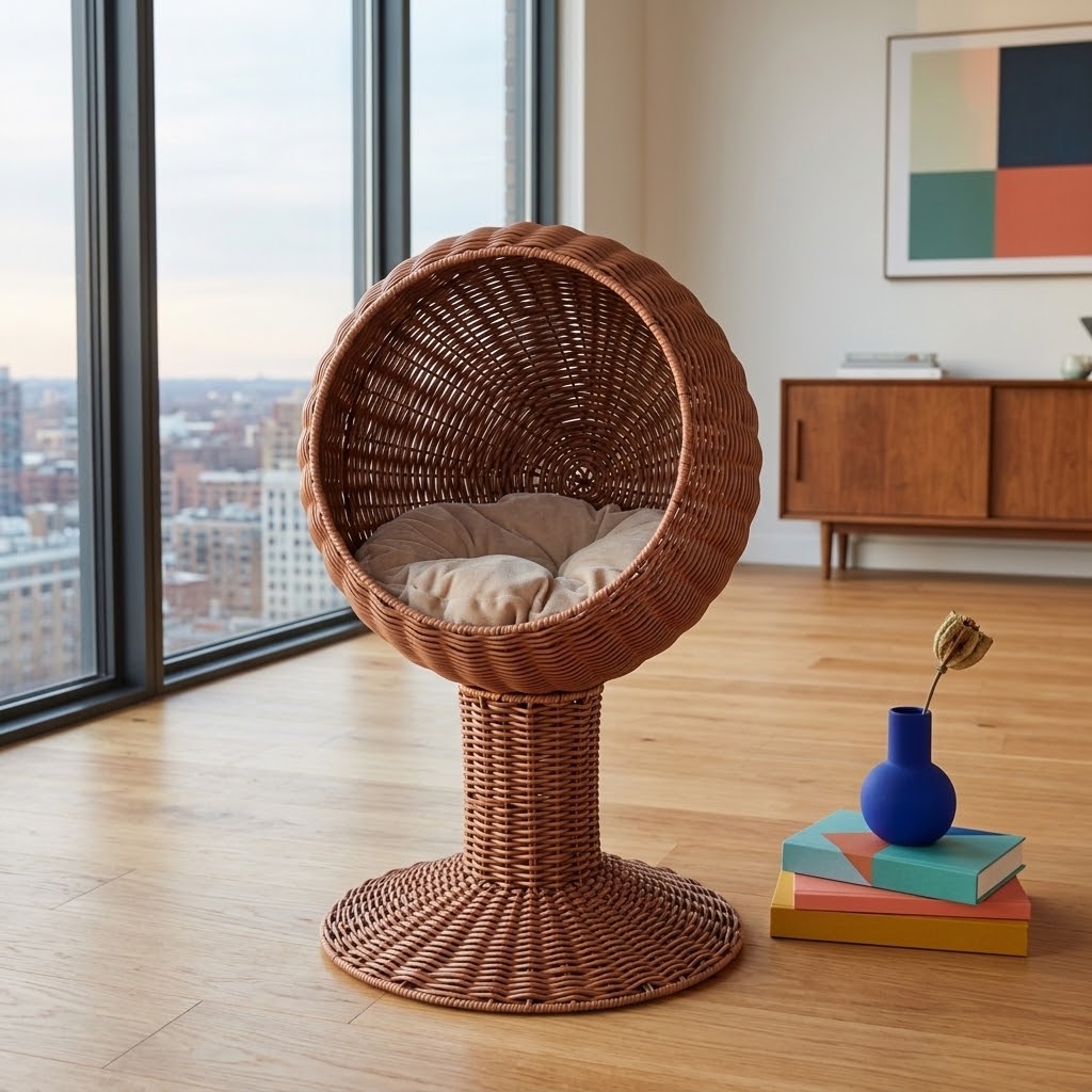 Rattan Pod Bed in Brown
