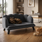 Scalloped Velvet Cat Sofa Bed