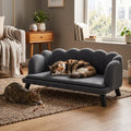 Scalloped Velvet Cat Sofa Bed